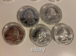 Lot of 13 Giant US Statehood Quarters. 999 Pure Silver 1 oz