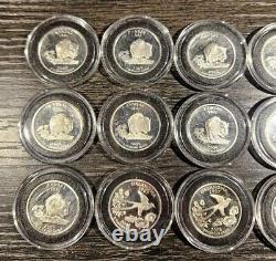 Lot of 15 X 90% Silver Proof Kansas & Oklahoma State Quarters BU in Capsules