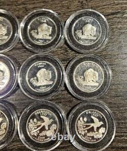 Lot of 15 X 90% Silver Proof Kansas & Oklahoma State Quarters BU in Capsules