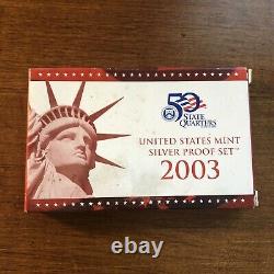 Lot of 2000 2002 & 2003 United States Mint Silver Proof Quarters Set