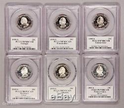 Lot of 24 U. S. Mint 25C Proof State Quarters, 1999-2008, Almost All PCGS PR70