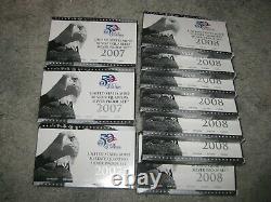 Lot of 38 State Quarter / America The Beautiful Silver Proof Sets 2004-2012