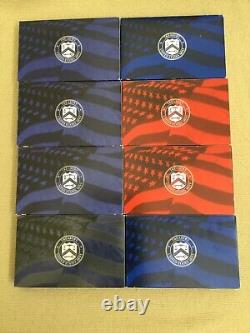 Lot of 8 Sets. 1999-2005. US MINT 50 PROOF SETS with STATE QUARTERS. OGP with COA, BOX