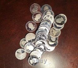 Mixed Full Roll Silver Proof State/national Parks Quarters 40 Coins