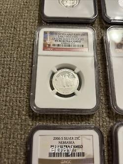 NGC lot of 12 PF70 ULTRA CAMEO PROOF SILVER QUARTERS