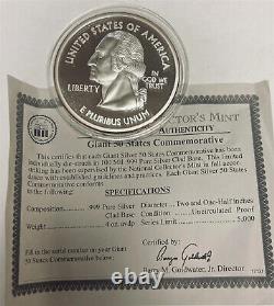 National Collectors Mint Giant 50 States Commemorative 4-oz Silver Round w COA