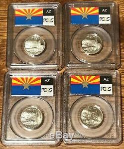 Near Complete 2008 Statehood quarter set PCGS Silver Clad MS66 PR69 19 Coins box