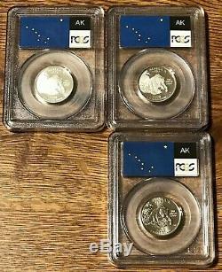 Near Complete 2008 Statehood quarter set PCGS Silver Clad MS66 PR69 19 Coins box