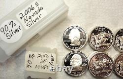 One 2006S 90% Silver Proof Roll of 40 Washington Nevada States Quarters