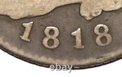 Original Good+ 1818/5 early Capped Bust silver 25C quarter Free shipping