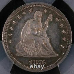 PCGS Graded PR63 United States 1876 Seated Liberty Quarter 25C Proof Silver Coin