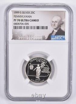 PF70 UCAM 1999-S Silver Washington Quarter Pennsylvania NGC Special Label