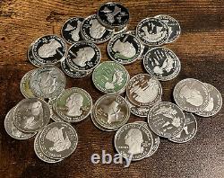 Proof State 90% Silver Quarters Lot Of 34 Coins With BCW Tube