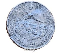 RARE state quarter us coin errors missing cud Error 2006 South Dakota Quarter
