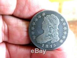 Rare Early United States 1815 Bust Quarter Dollar Nice Original Silver Coin