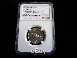Rare Set 1999 Silver State Quarters Key Date Ngc Pf70 Graded Valve $2500