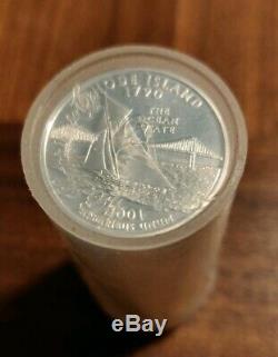 Roll of (40) 2001-S Proof Rhode Island 90% Silver Quarters