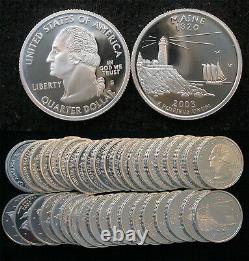 Roll of 40 2003-S Proof Maine 90% Silver Quarters