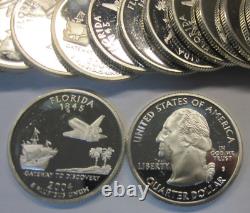 (Roll of 40) 2004-S Florida Statehood 90% Silver Proof Quarters, Free Shipping