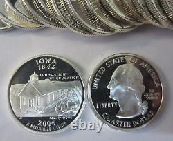 (Roll of 40) 2004-S Iowa Statehood 90% Silver Proof Quarters, Free Shipping