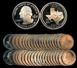 Roll of 40 2004-S Proof Texas 90% Silver Quarters