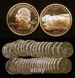 Roll of 40 2006-S Proof North Dakota 90% Silver Quarters
