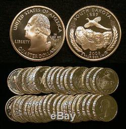 Roll of 40 2006-S Proof South Dakota 90% Silver Quarters