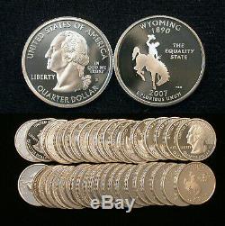 Roll of 40 2007-S Proof Wyoming 90% Silver Quarters