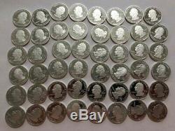Roll of 40+8 2009-S Proof 90% Silver DC & Territories Quarters (8 of each)