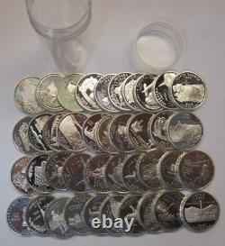 (Roll of 40) Various Dates Statehood Proof 90% Silver Quarters, mostly Different