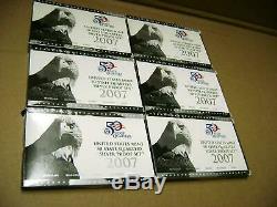 SIX (6) 2007 State Quarter 90% Silver Proof Sets US Mint Packages with COAs