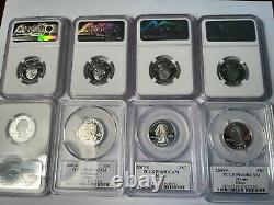 Set Of 16.999 Silver PF PR 69 Proof Ultra Cameo ATB State Quarters US Mint