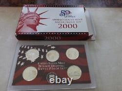 Set of 1999-2006 U. S. 90% SILVER PROOF State Quarters 40 coins BU