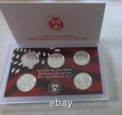 Set of 1999-2006 U. S. 90% SILVER PROOF State Quarters 40 coins BU NO BOX