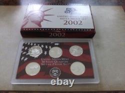 Set of 1999-2006 U. S. 90% SILVER PROOF State Quarters 40 coins BU NO BOX
