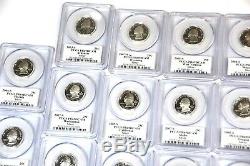 Set of 30 Silver State Quarters PCGS PR 69 DCAM with Flag Holders