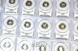 Set of 30 Silver State Quarters PCGS PR 69 DCAM with Flag Holders