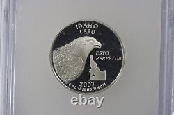 Set of 5 2007-S Statehood Silver Proof Quarters ICG PR70 DCAM Deep Cameo 25c