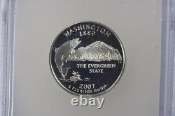 Set of 5 2007-S Statehood Silver Proof Quarters ICG PR70 DCAM Deep Cameo 25c