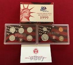 Set of 5 US Silver Proof State Quarters 1999 2003