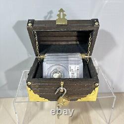 Silver Coins In Handcrafted Treasures Chest Graded Proof State Quarters Included