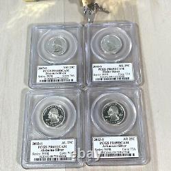 Silver Coins In Handcrafted Treasures Chest Graded Proof State Quarters Included