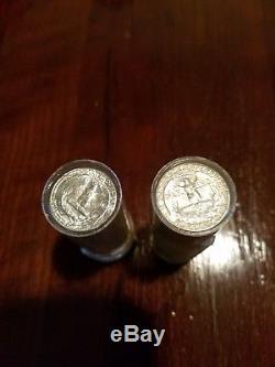 Silver Quarters 2 Rolls Sealed Original Plastic Tubes 1964d 1964p Uncirculated