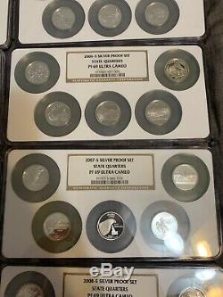 Silver State Quarter Set NGC PF69ultra Cameo Multicoin Slabs All 50 Box Included