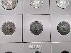 Silver coin lot# 120 all 90% Morgan Peace half dollar dime State Quarters proof