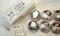 Silver is UP! Gem 40 Coin Roll 2006S SILVER PROOF S. Dakota States Quarters