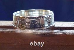 Size 10.900 Silver USA Ring Size 10 Iowa Statehood 1846 Silver 25c Ring