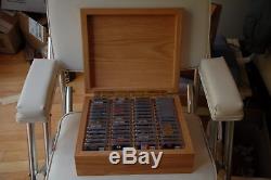 State quarter storage solid oak wood box for pcgs or ngc grade coins fit 56 coin