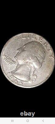 Two 1965 No Mint Mark Washington Quarter