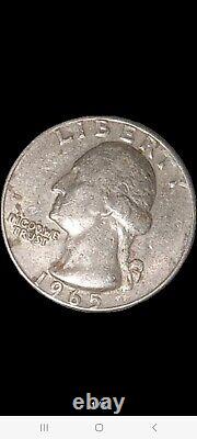 Two 1965 No Mint Mark Washington Quarter